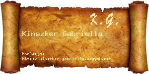 Kinszker Gabriella névjegykártya